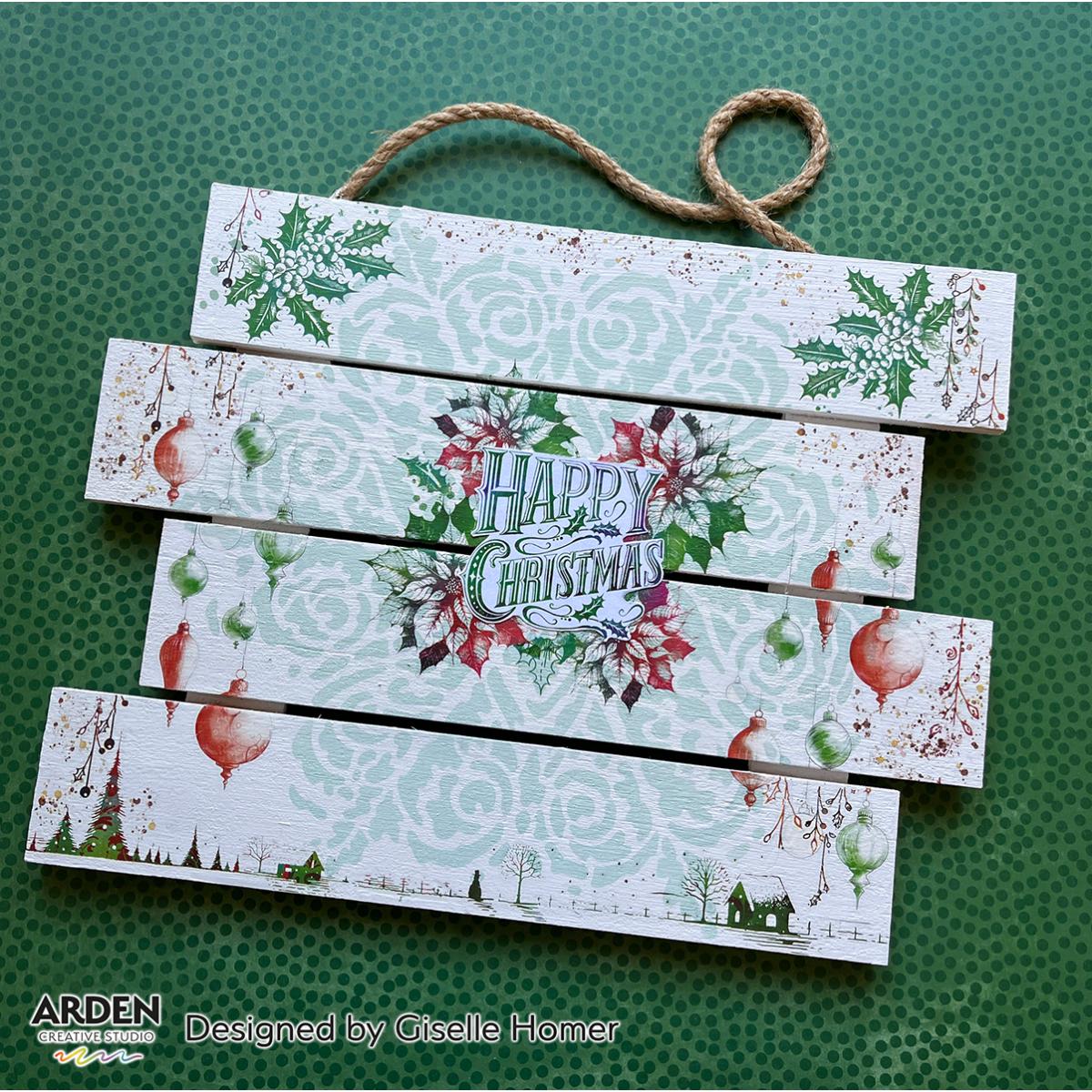 Arden Creative Studio Vintage Christmas Rub On Transfer Set acsro0003