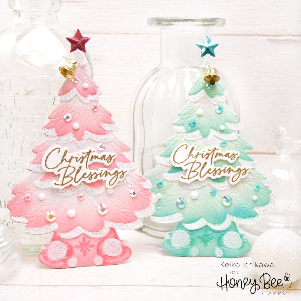 Honey Bee LET NATURE SING Clear Stamp Set hbst-466 Holiday Blessings Tags
