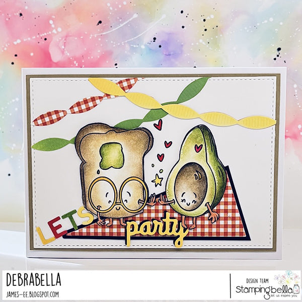 Stamping Bella Spec-Tacular Avocado and Toast Cling Stamp ag1375 party
