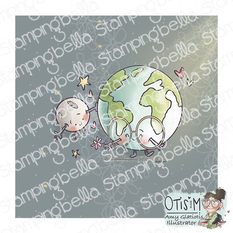 Stamping Bella Spec-Tacular Earth and Moon Cling Stamp ag1378
