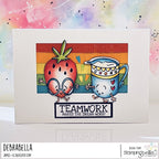 Stamping Bella Spec-Tacular Strawberries and Cream Cling Stamp ag1381 teamwork