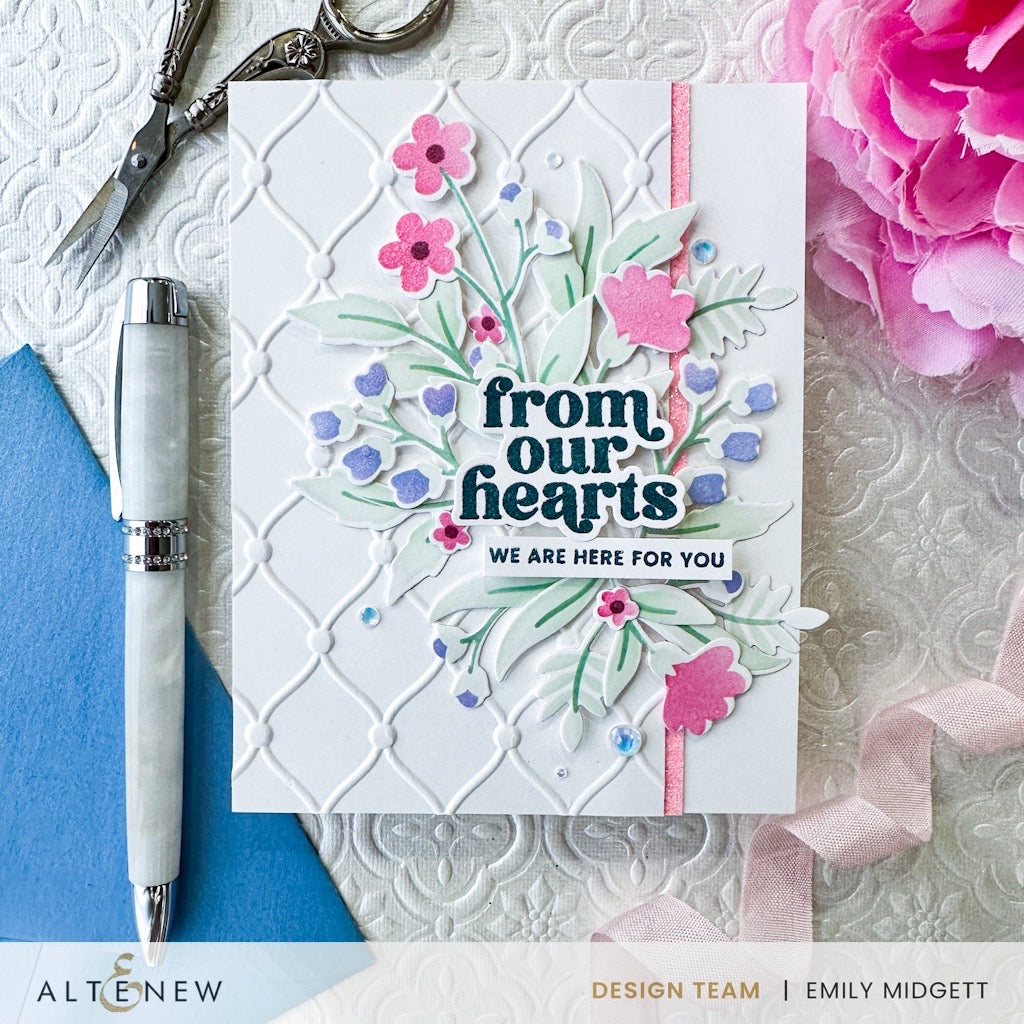 Altenew Tufted Elegance 3D Embossing Folder alt8715 we are here for you