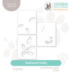 Simon Says Stamp Set of 3 Stencils Gathered Holly 1111stc