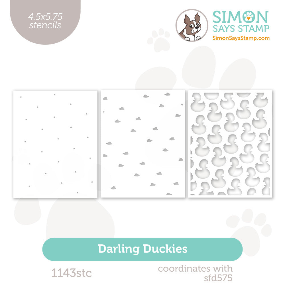 Simon Says Stamp Set of 3 Stencils Darling Duckies 1143stc