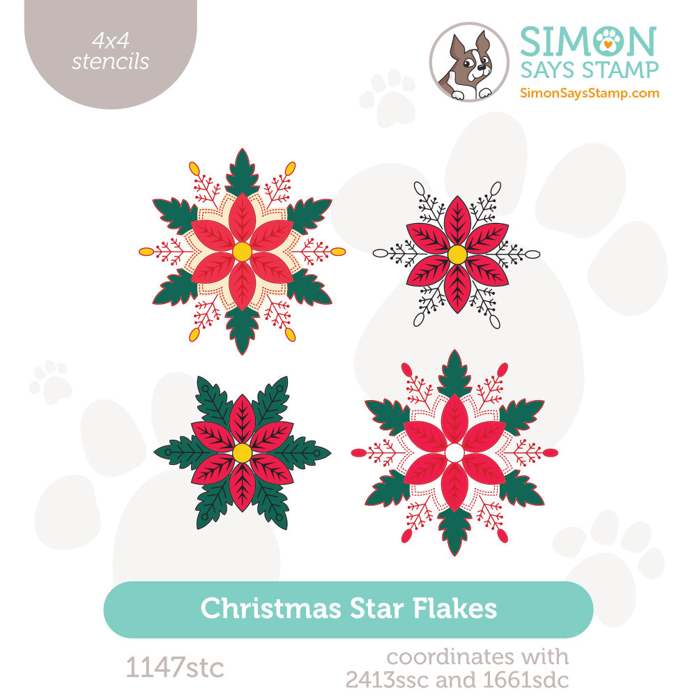 Simon Says Stamp Stencils Christmas Star Flakes 1147stc