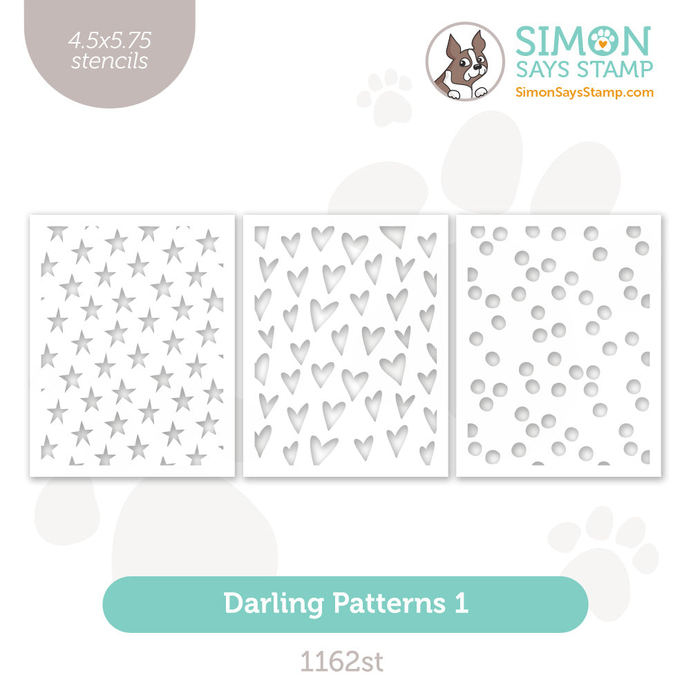 Simon Says Stamp Set of 3 Stencils Darling Patterns 1 1162st
