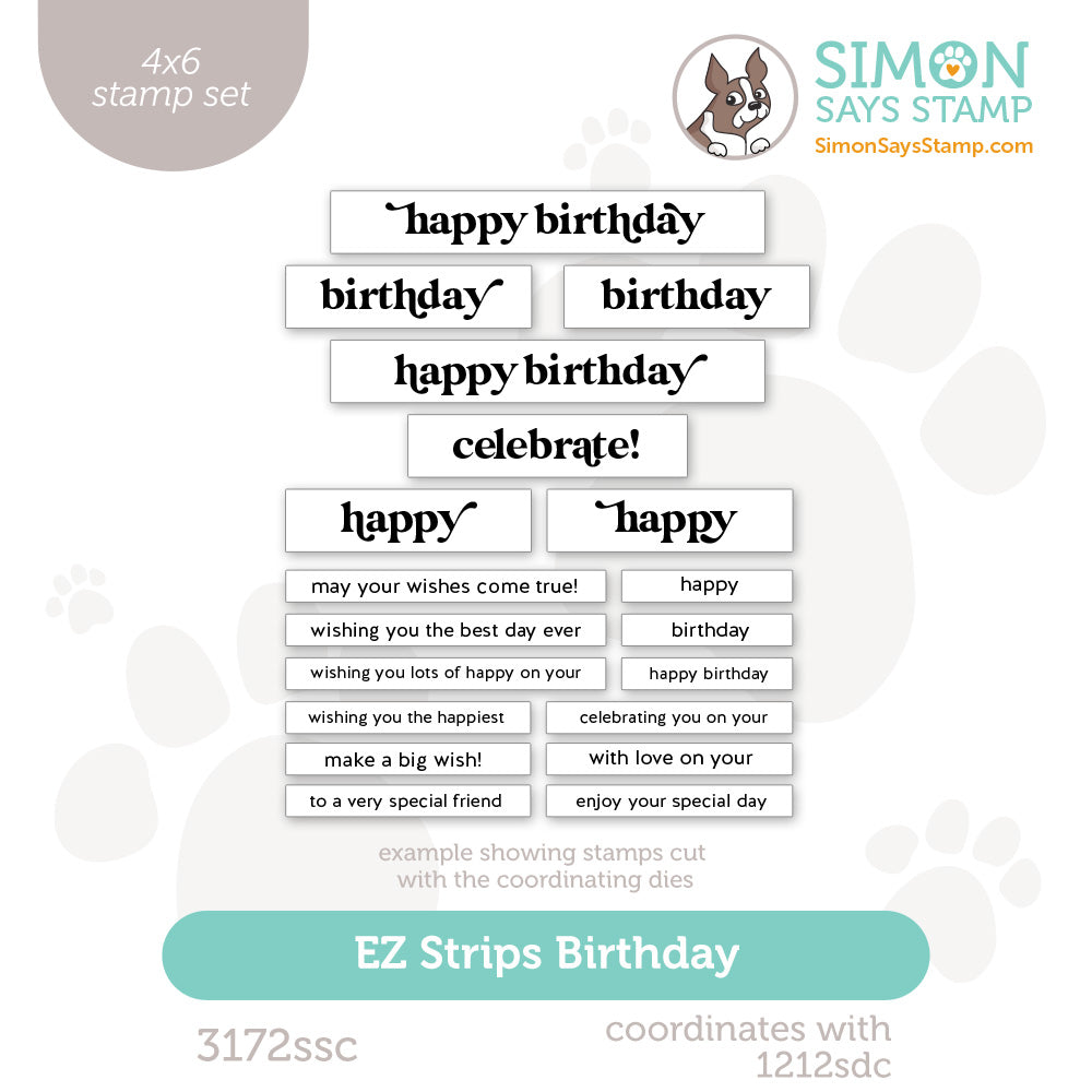 Simon Says Clear Stamps EZ Strips Birthday 3172ssc To Be Loved