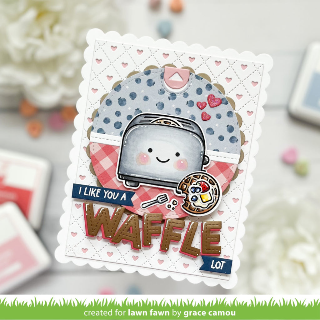 Lawn Fawn A Waffle Lot Clear Stamps lf3303 Scalloped Waffle