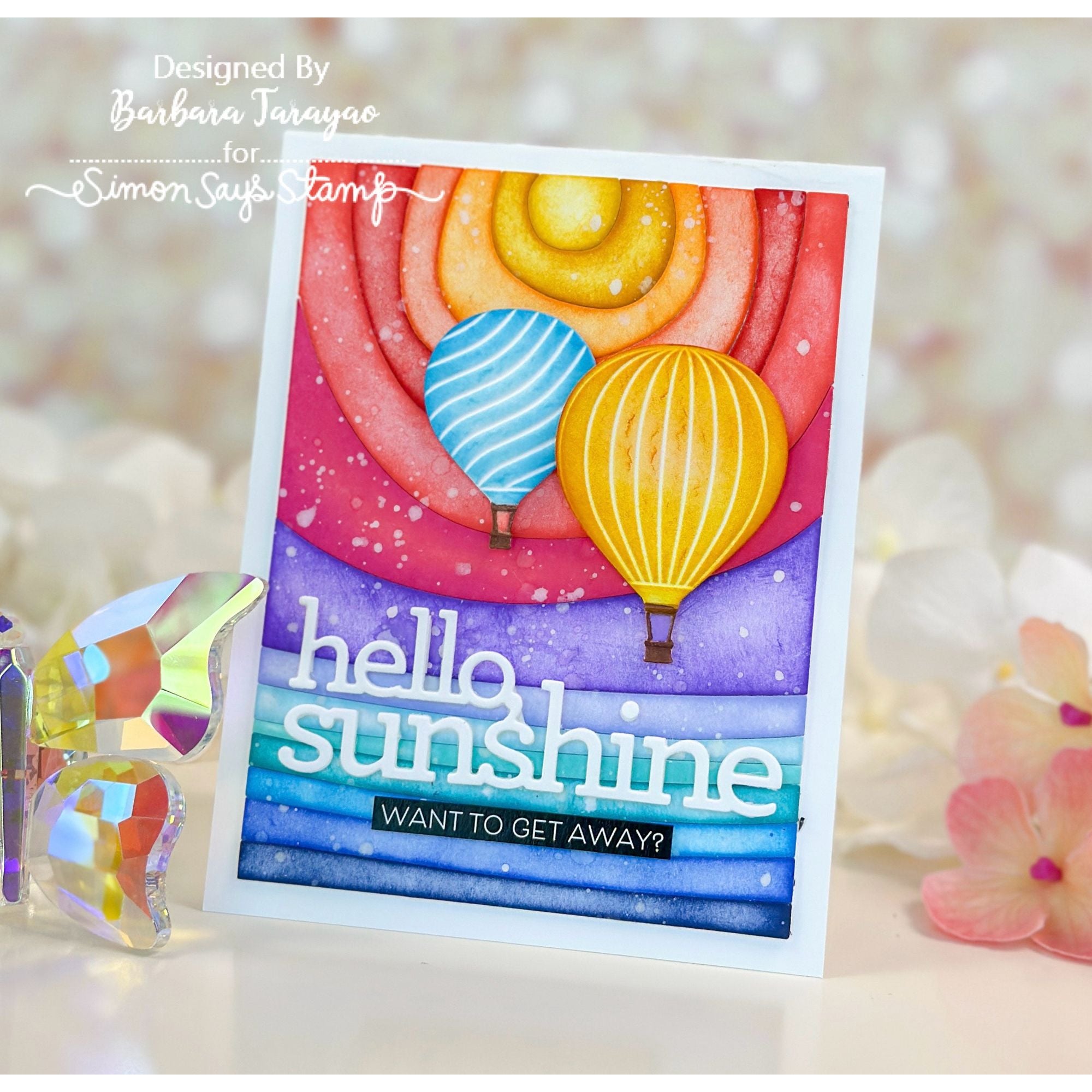 Simon Says Stamp Embossing Folder And Cutting Dies Adrift Air Balloons sfd487 Friend Like You Hello Card | color-code:ALT03