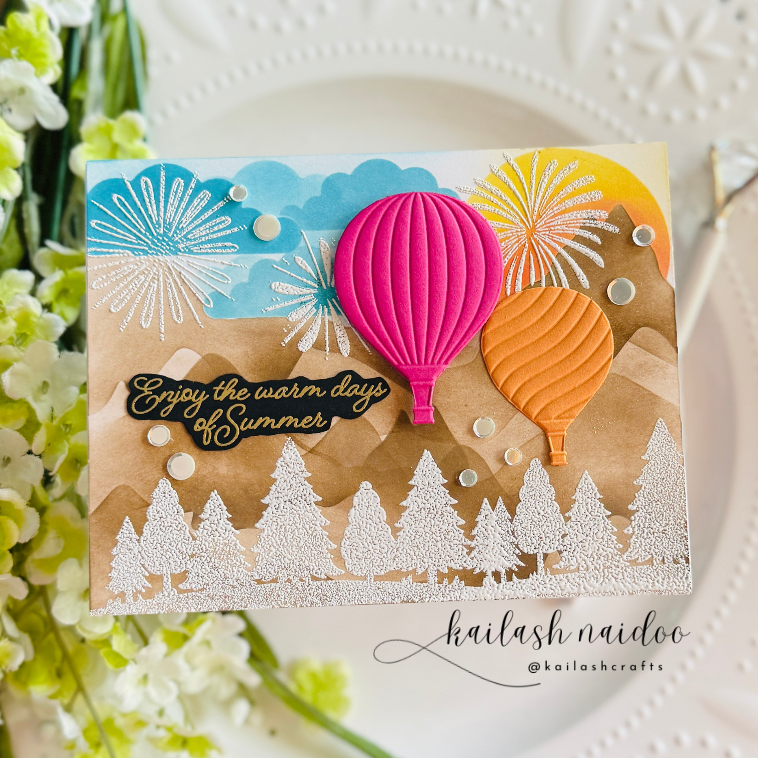 Simon Says Stamp Embossing Folder And Cutting Dies Adrift Air Balloons sfd487 Friend Like You Summer Card