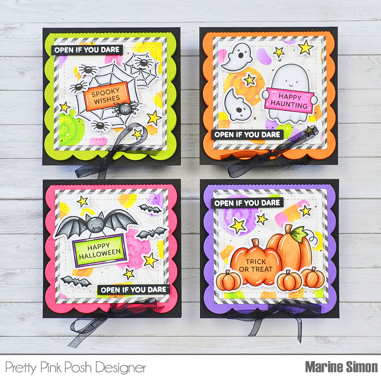 Pretty Pink Posh Halloween Signs Clear Stamps spooky cards