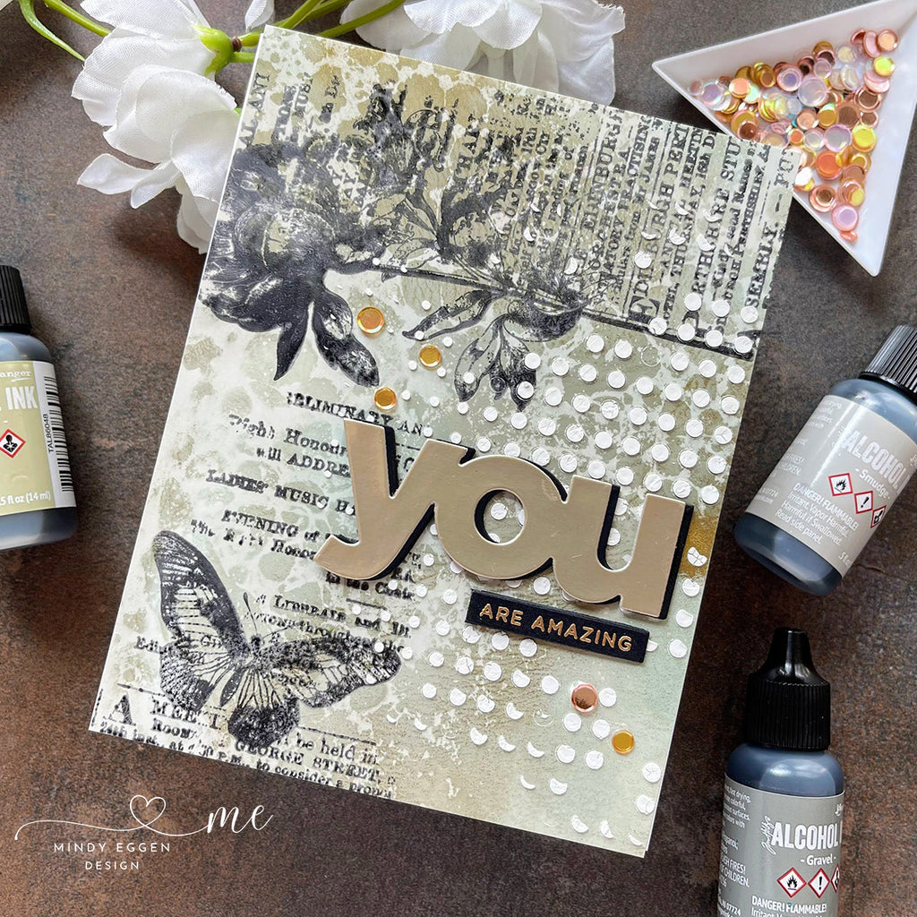 Tim Holtz Alcohol Ink Flannel Ranger tal86062 You Are Amazing Card