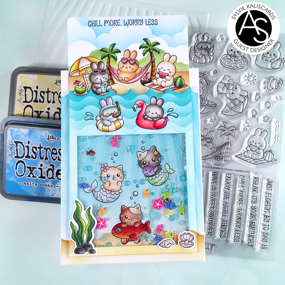 Alex Syberia Designs Clouds & Waves Builder Stencil asd-ste-233 chill more