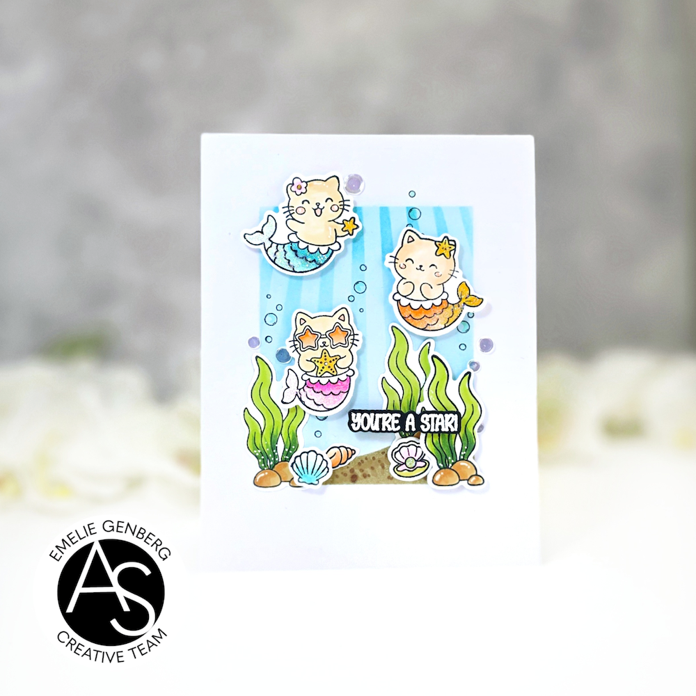 Alex Syberia Designs Mermaid Kitties Clear Stamp Set asd-sta-226 youre a star
