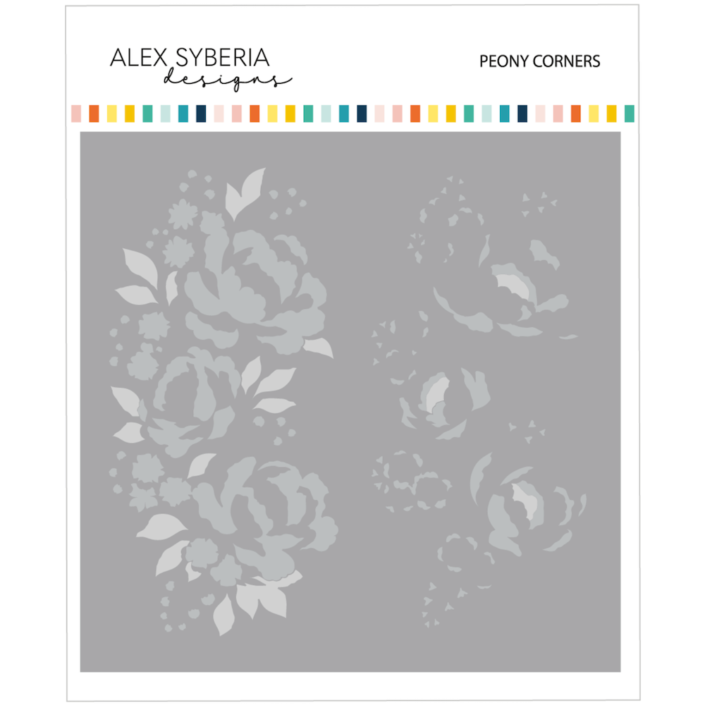 Alex Syberia Designs Peony Corners Stencil Set asd-ste-228