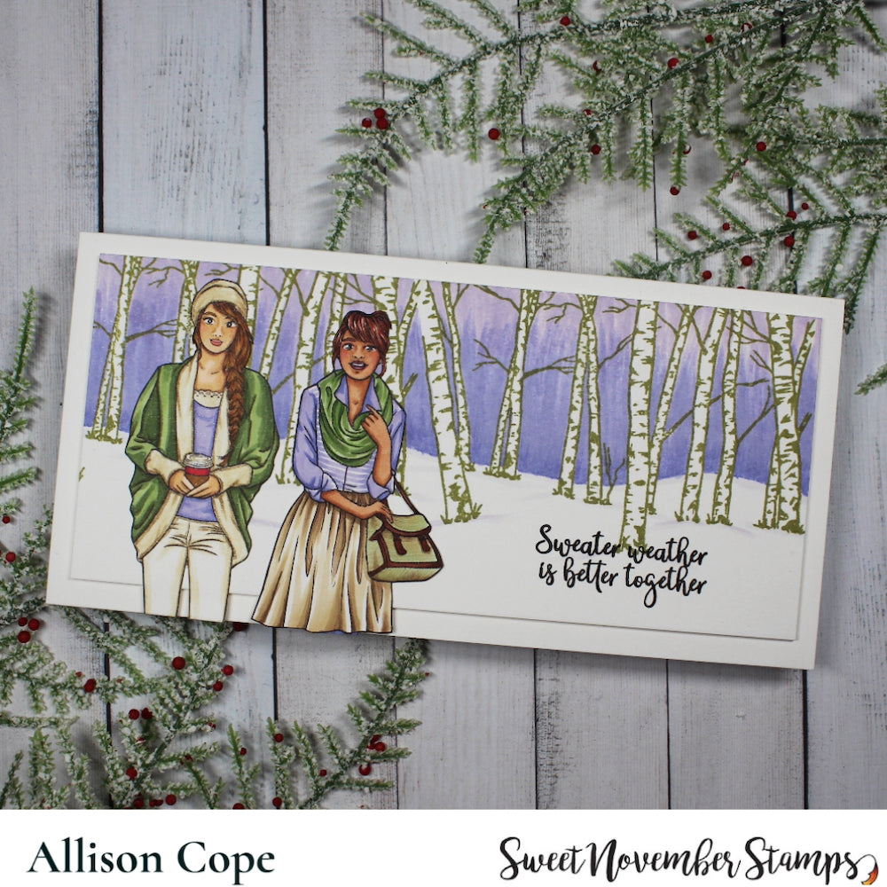 Sweet November Stamps Birch Trees Clear Stamp Set sns-hl-bw-23 Allison