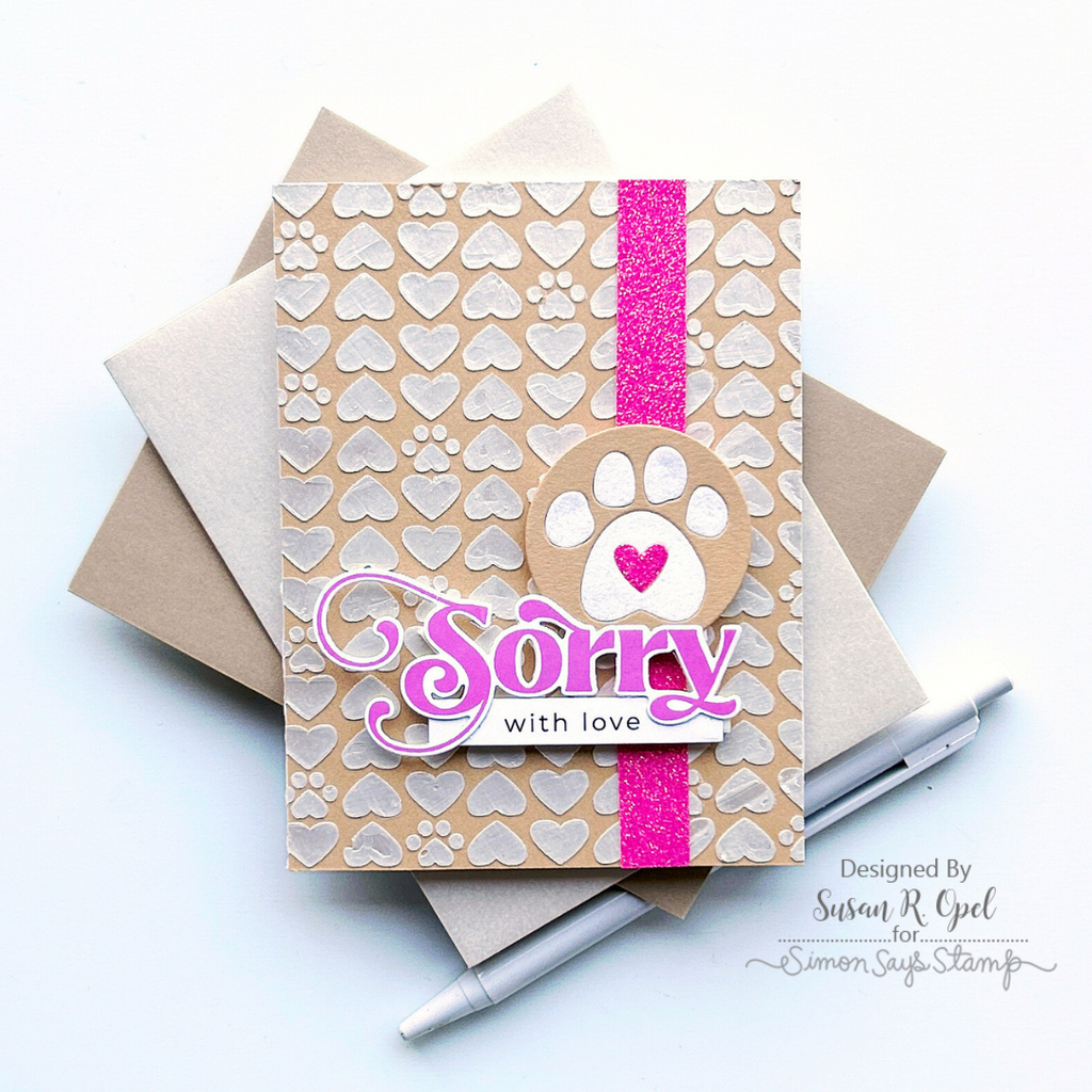 Simon Says Stamp Sentiment Strips All the Love sssg131150 Smitten Pet Sympathy Card