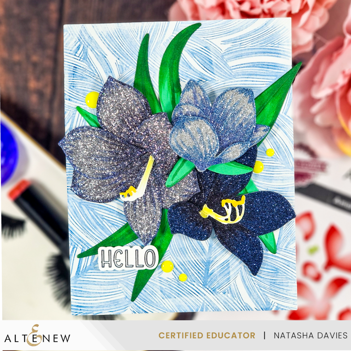 Altenew Foliage Fiesta Press n Foil Plate alt10238 hello