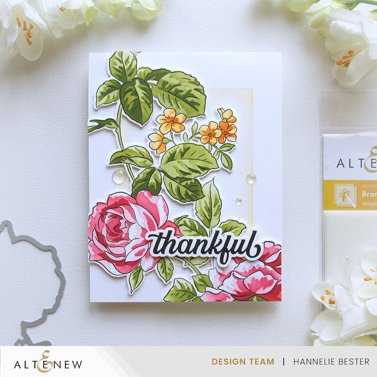 Altenew Build-A-Garden Branching Roses and Add-on Die Set thankful