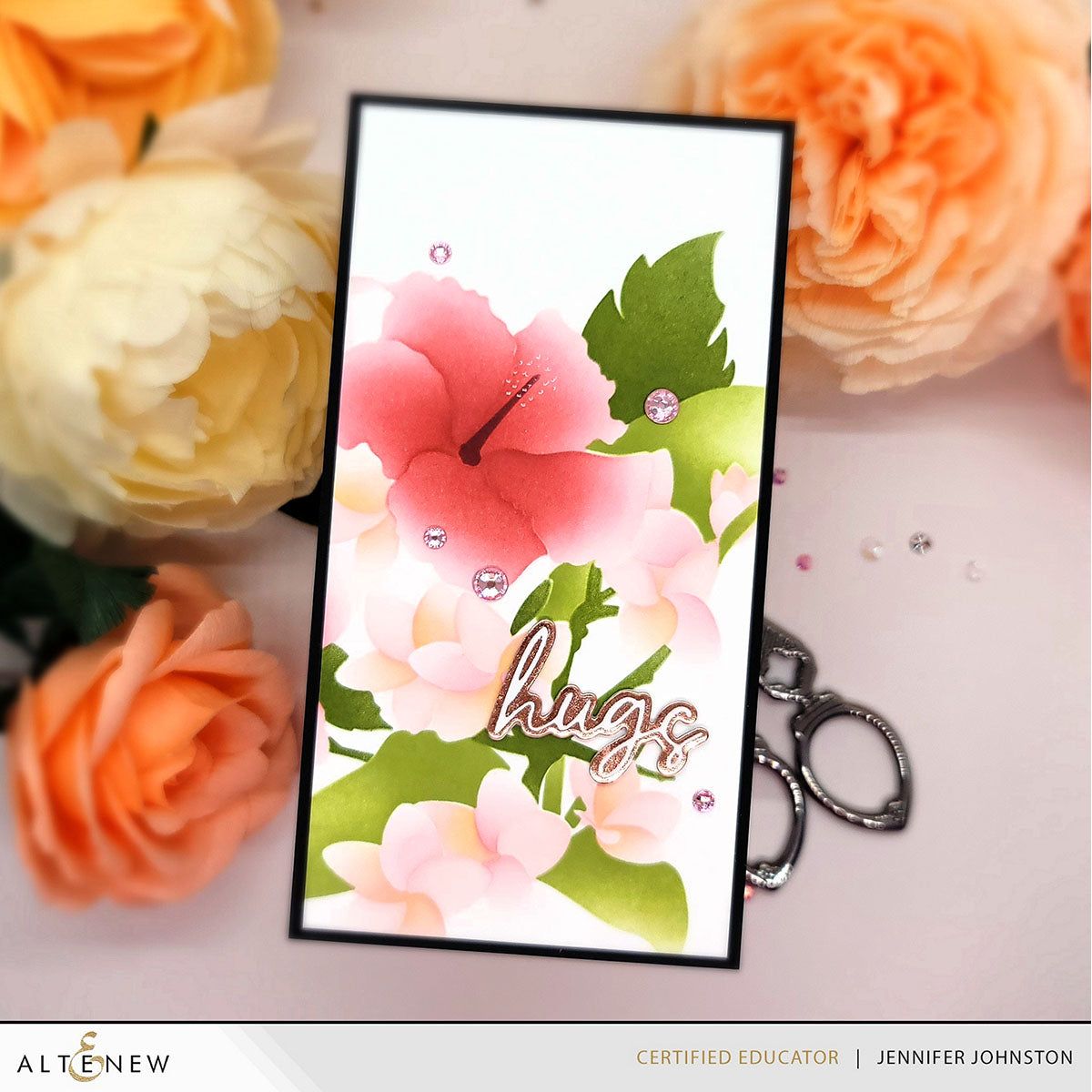 Altenew Sun-Kissed Blooms Simple Coloring Stencils alt10178 hugs