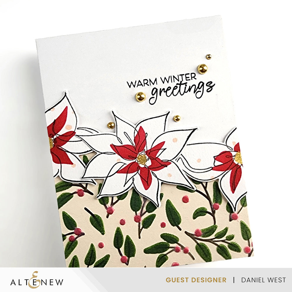 Altenew Festive Greenery Builder Stencils alt8203 warm winter greetings