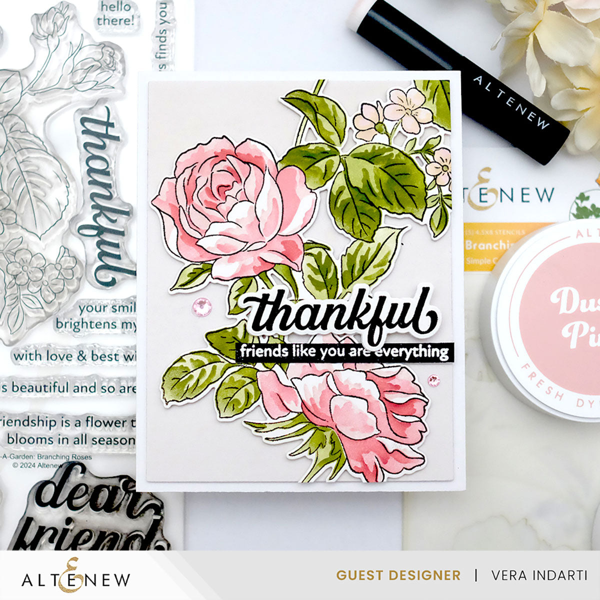 Altenew Build-A-Garden Branching Roses Add-on Dies alt10157 thankful