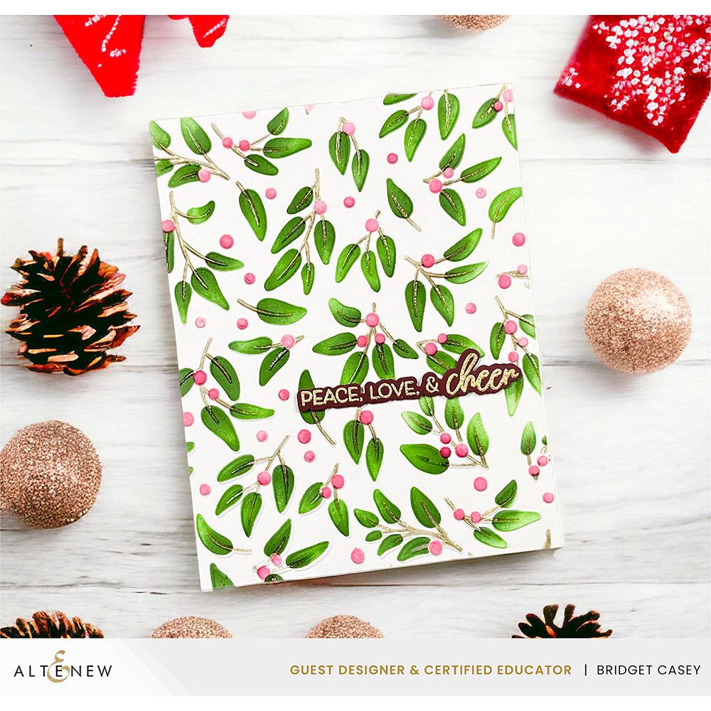 Altenew Festive Greenery 3D Embossing Folder alt8202 peace love and cheer