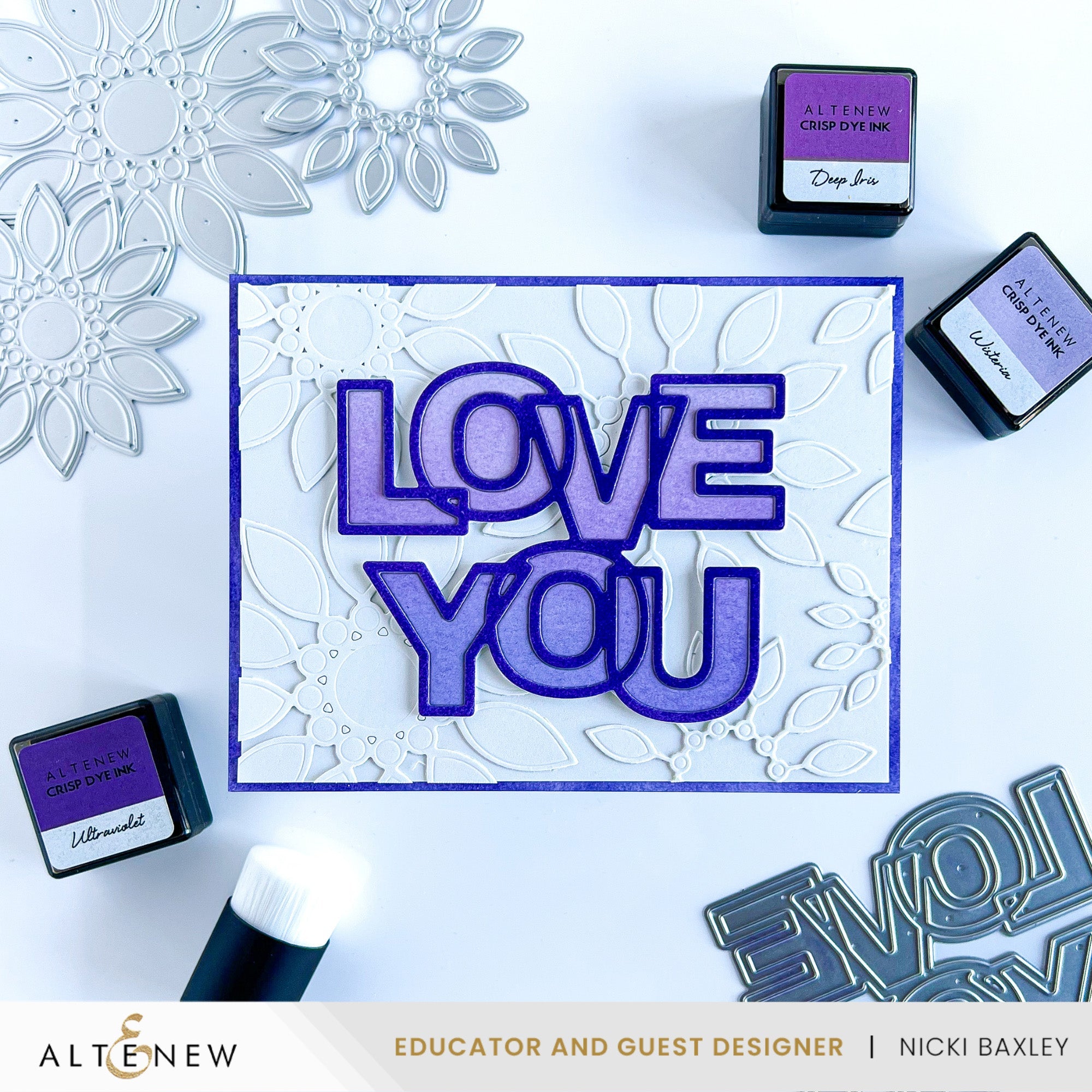 Altenew Jeweled Botanicals Layering Dies alt8716 love you