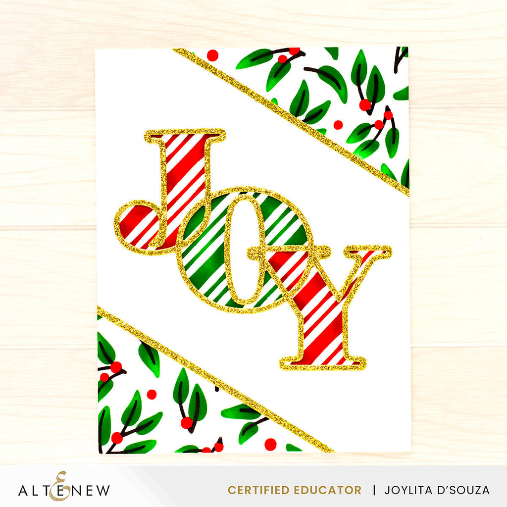Altenew Festive Greenery 3D Embossing Folder alt8202 joy