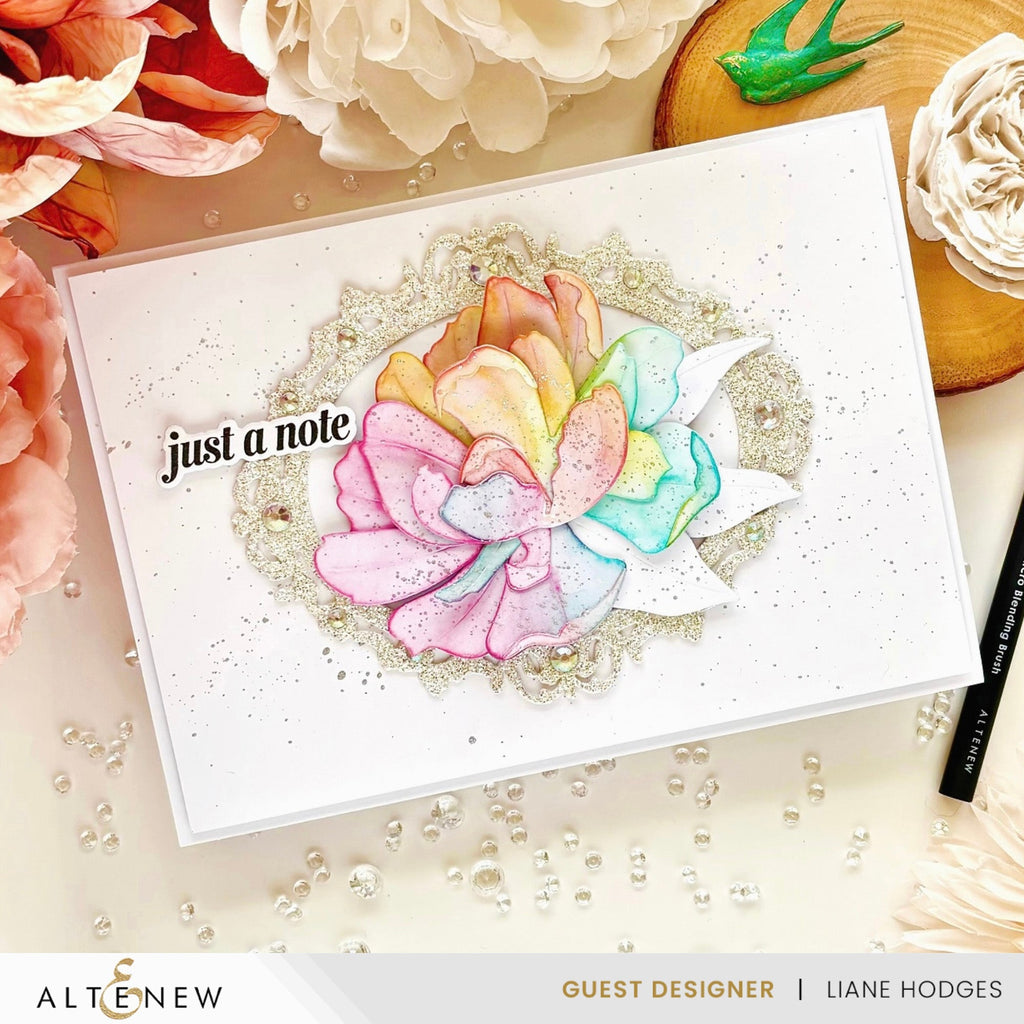 Altenew Pink Star Tulip Layering Dies alt10045 just a note