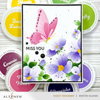 Altenew Flutter and Bloom 3D Embossing Folder alt10041 miss you
