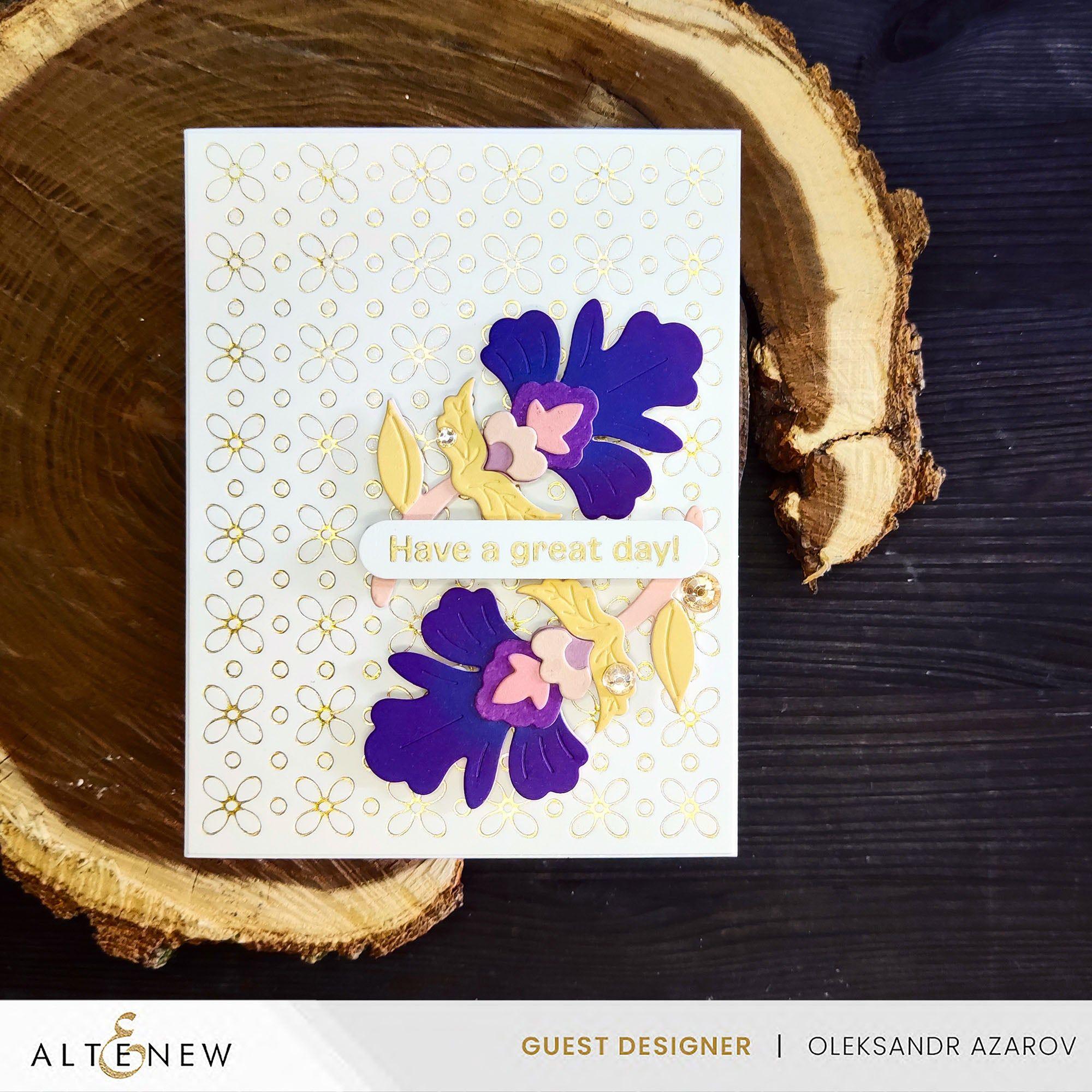 Altenew One-Go Words and Banners Clear Stamp and Die Set have a great day