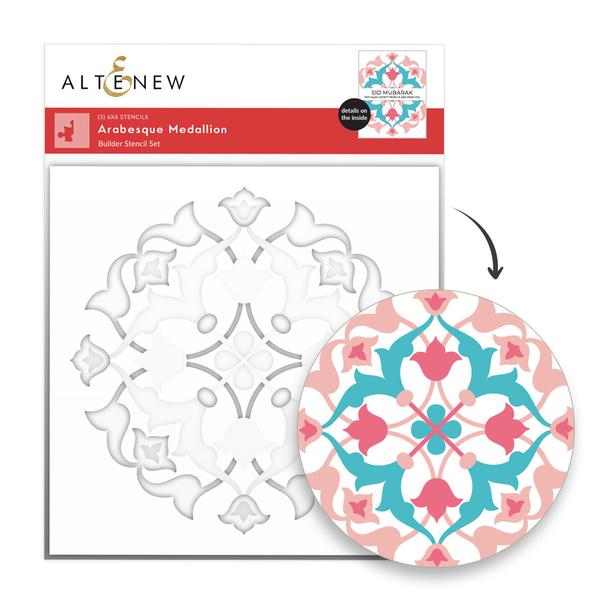 Altenew Arabesque Medallion Builder Stencils alt11406