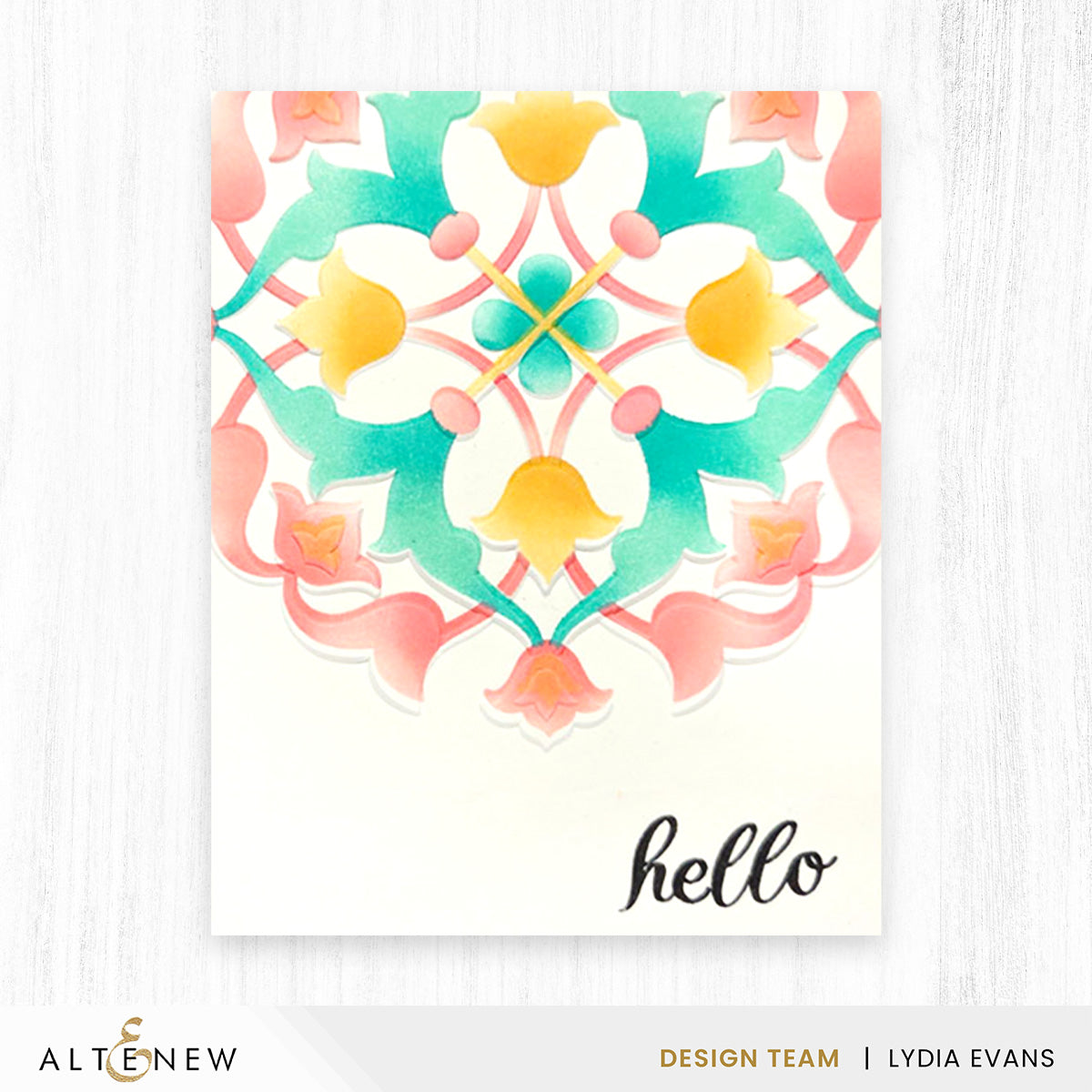 Altenew Arabesque Medallion Builder Stencils alt11406 hello