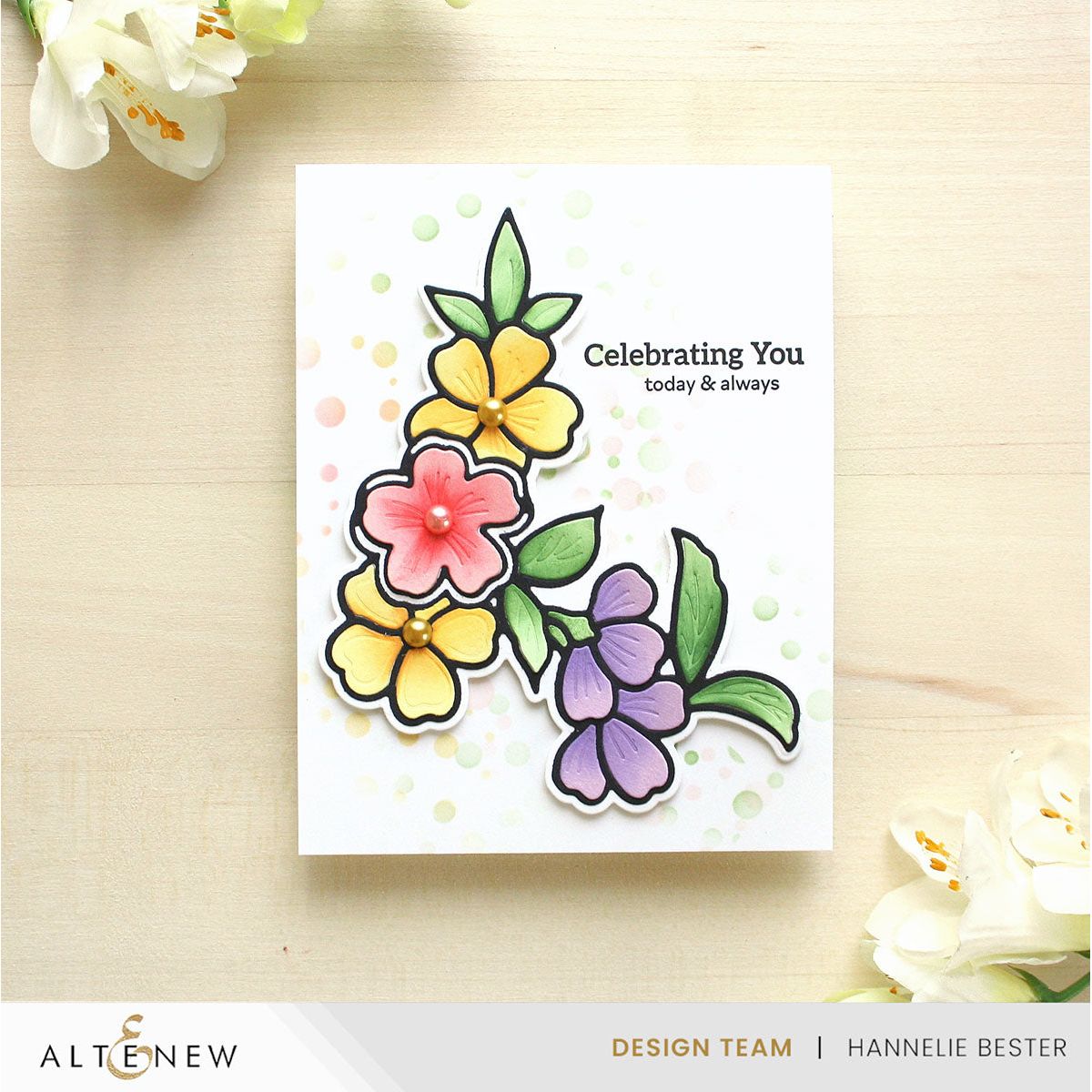 Altenew Bold Blooms Dies alt7795 celebrate
