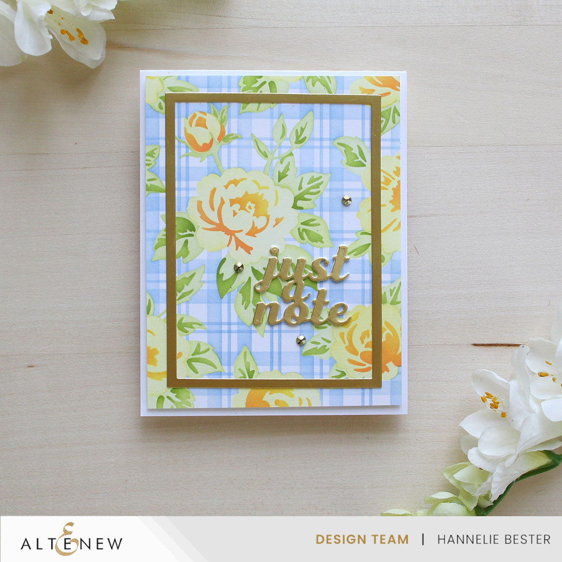 Altenew Botanical Plaid Layering Stencils alt11071 roses