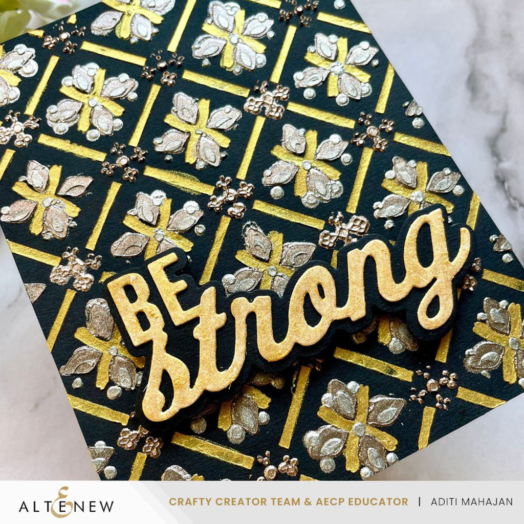 Altenew Brushed Pyrite Shimmer Relief Paste alt8497 patterns