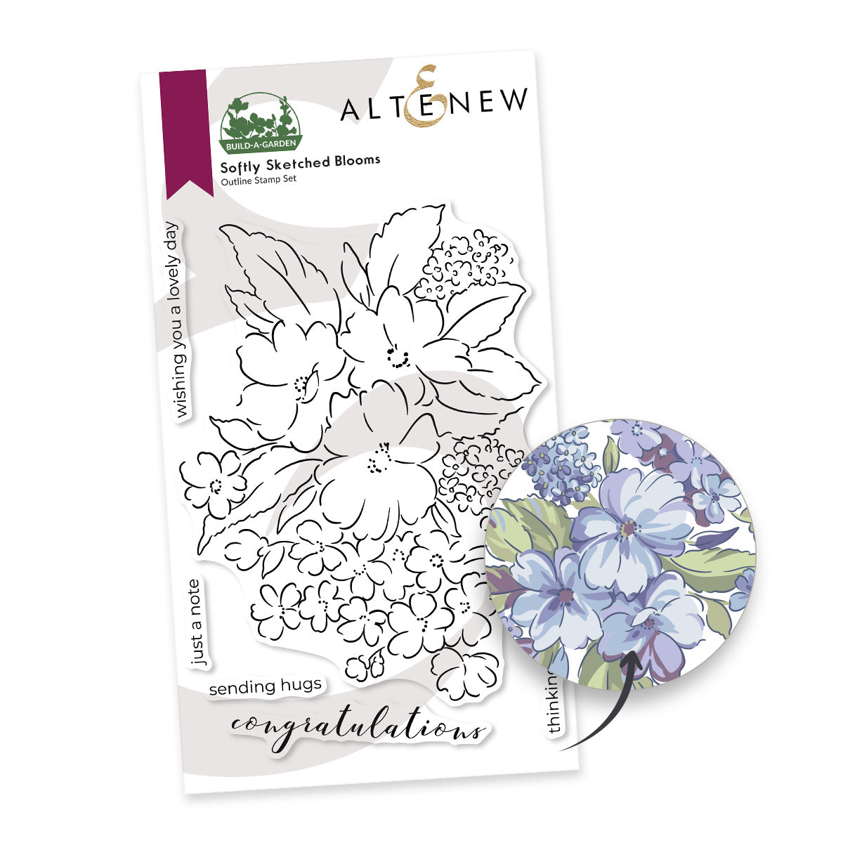 Altenew Build-A-Garden Softly Sketched Blooms Set alt11507bn product image 1