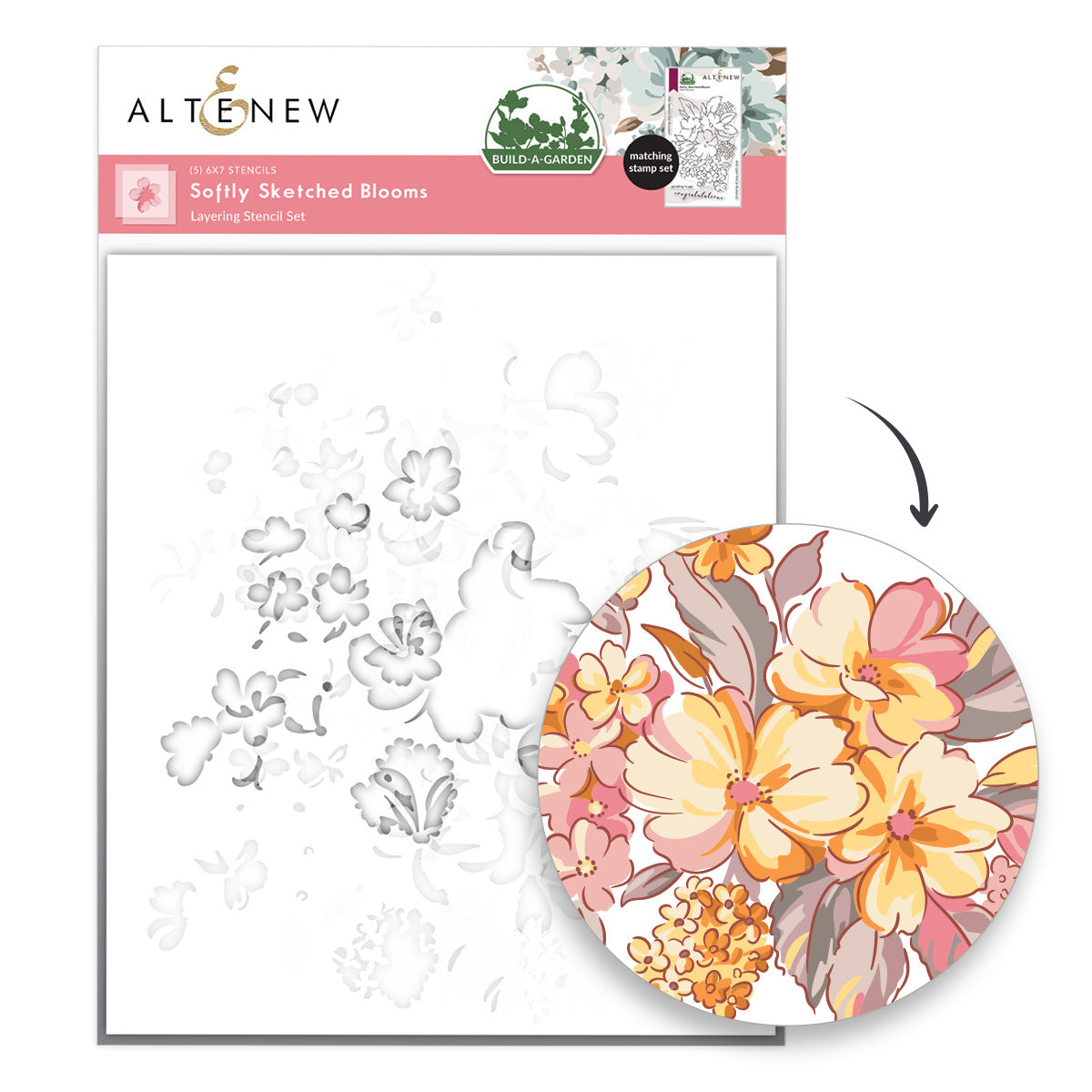 Altenew Build-A-Garden Softly Sketched Blooms Set alt11507bn product image 3