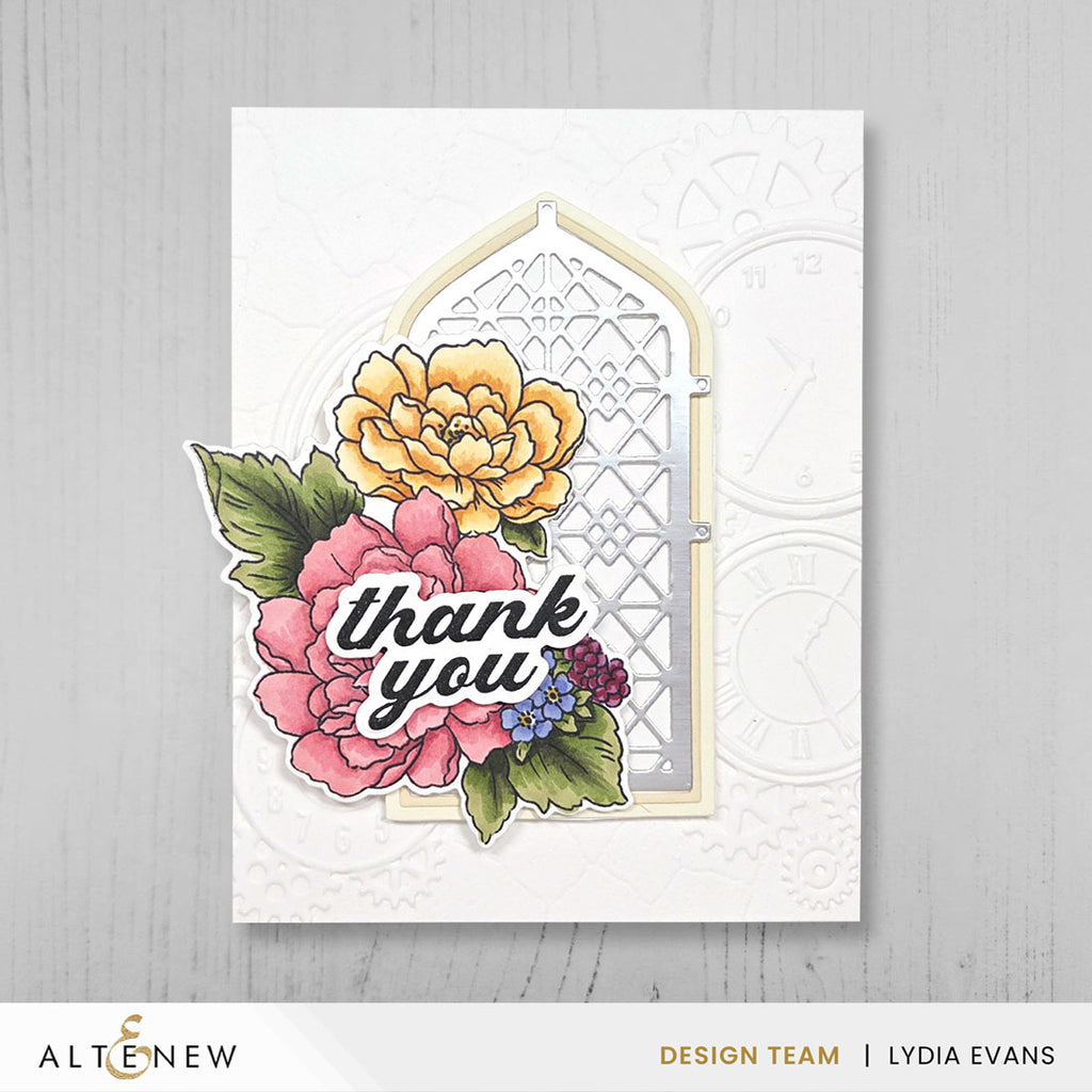 Altenew Charming Flowers Die alt10370 thank you