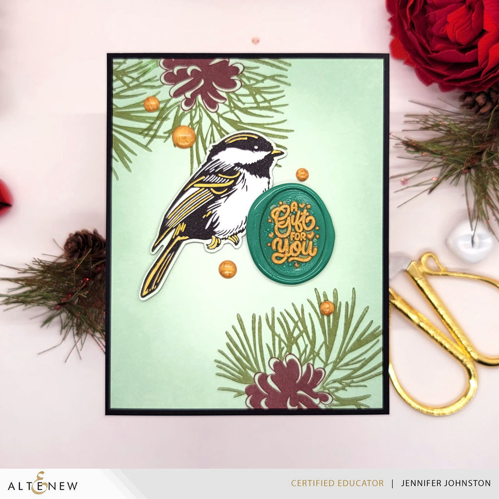 Altenew Chickadee Chirps Dies alt10919 pinecones