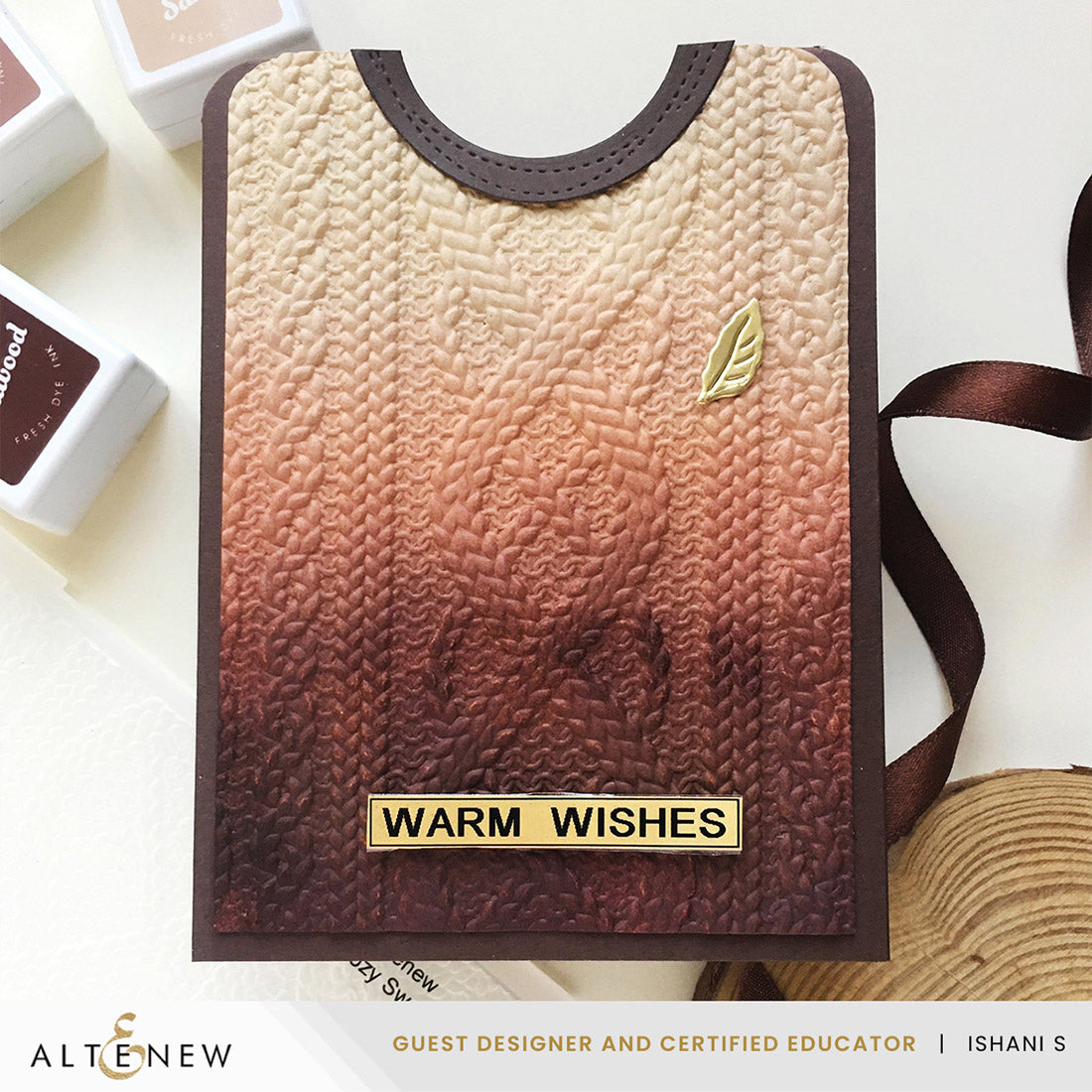 Altenew Cozy Sweater 3D Embossing Folder alt10981 warm wishes