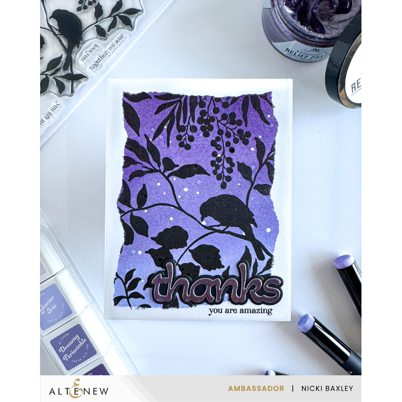 Altenew Craft Your Life Project Kit Whispers in the Canopy and Add-On Die Set thanks