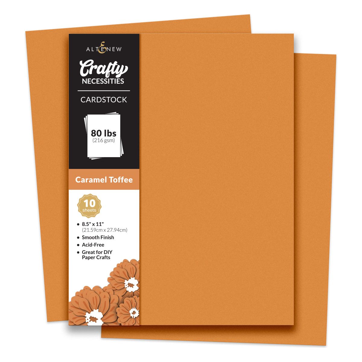 Altenew Crafty Necessities Caramel Toffee Cardstock 10 Sheet Pack alt10206