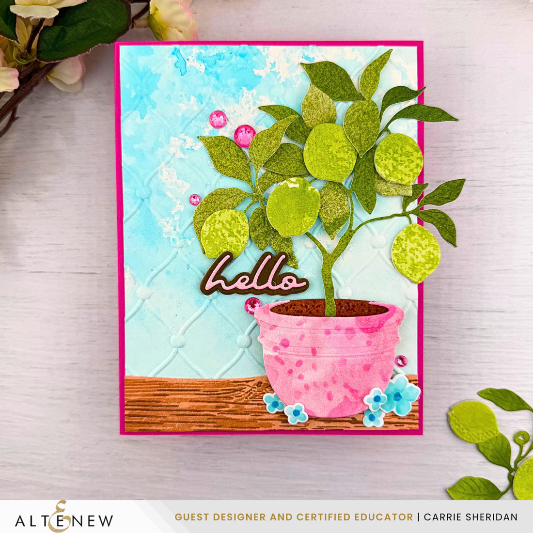 Altenew Creative Cuts Lemon Tree Layering Dies alt11515 limes hello card