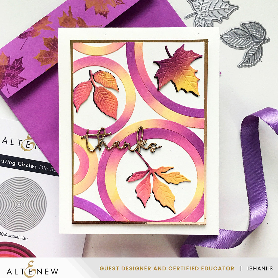 Altenew Crispy Leaves Dies alt10954 purple