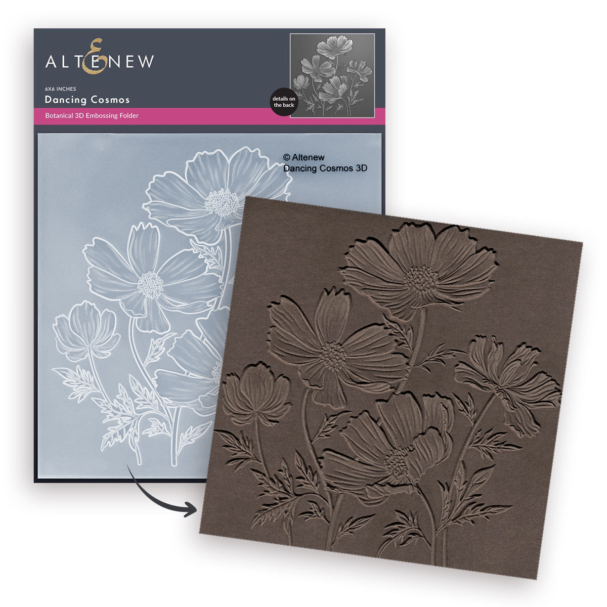Altenew Dancing Cosmos 3D Embossing Folder alt11016