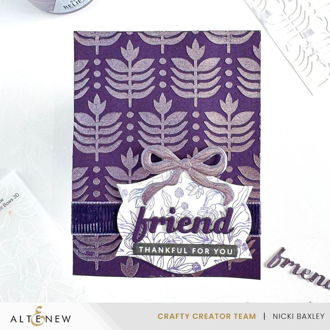 Altenew Deco Leaves Background Stencil alt10990 friend