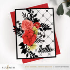 Altenew EZ Arrangement Garden Mix Layering Dies alt11007 hello black and white card
