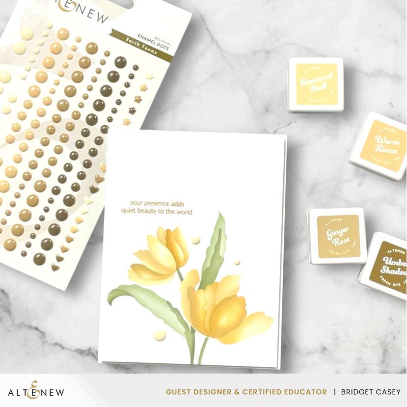 Altenew Earth Tones Enamel Dots alt11192 flowers